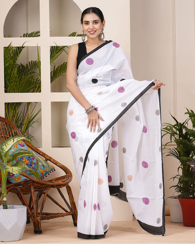 Premium Cotton Saree with Blouse Piece ( CS0215 )
