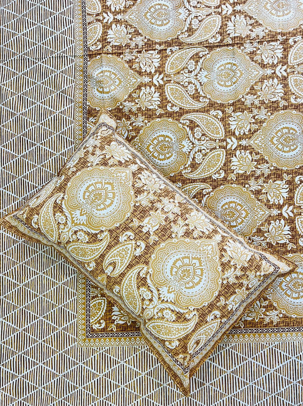 Jaipuri Printed King Size Bedsheet with 2 Pillow Covers ( BD260625 )