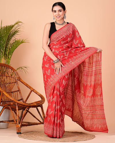 Premium Cotton Saree with Blouse Piece ( CS0218 )