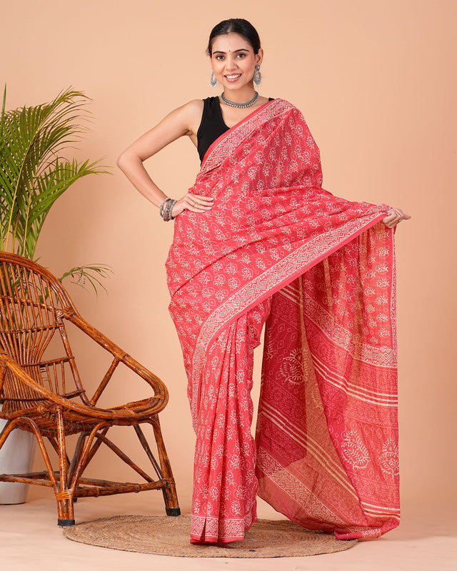 Premium Cotton Saree with Blouse Piece ( CS0234 )