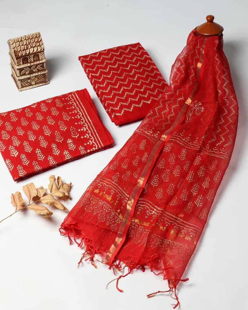 Cotton Suit Set with Kota Doria Dupatta