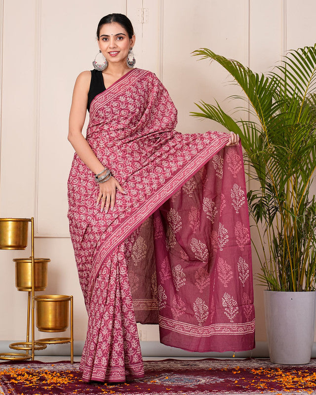 Premium Cotton Saree with Blouse Piece ( CS0221 )