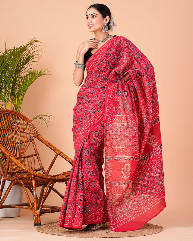 Premium Cotton Saree with Blouse Piece ( CS0237 )