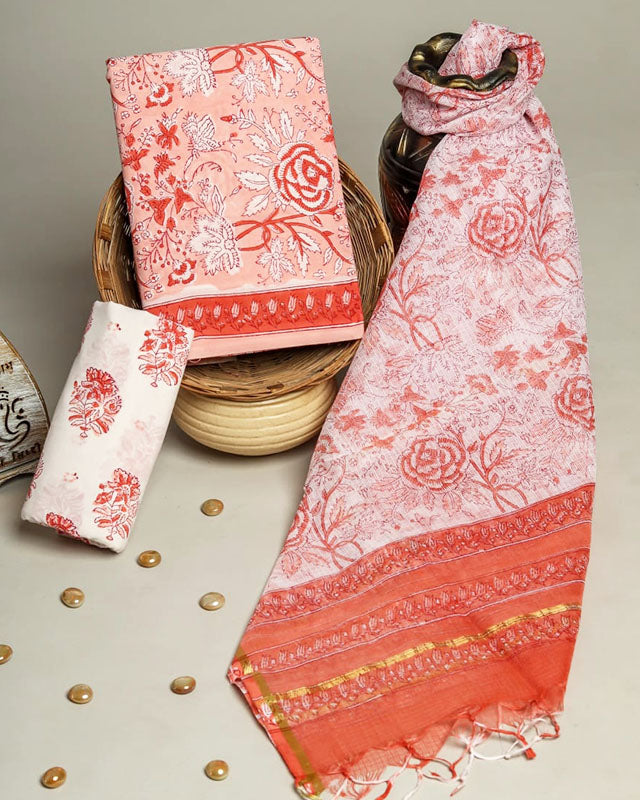 Cotton Suit Set with Kota Doria Dupatta ( CK040408 )