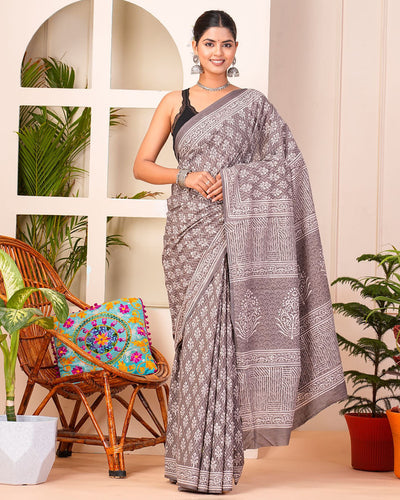 Premium Cotton Saree with Blouse Piece ( CS0402 )