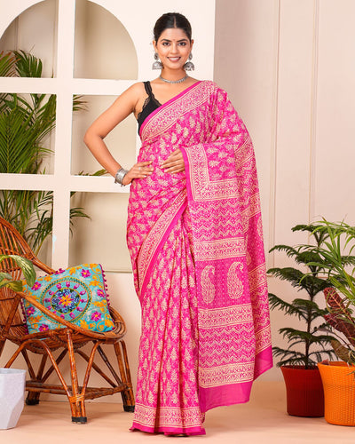 Premium Cotton Saree with Blouse Piece ( CS0403 )