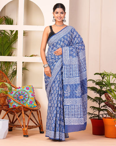 Premium Cotton Saree with Blouse Piece ( CS0404 )