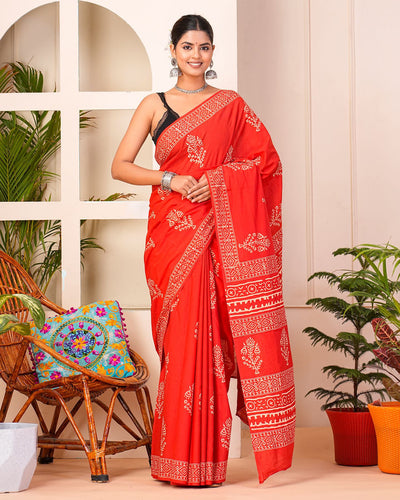 Premium Cotton Saree with Blouse Piece ( CS0406 )