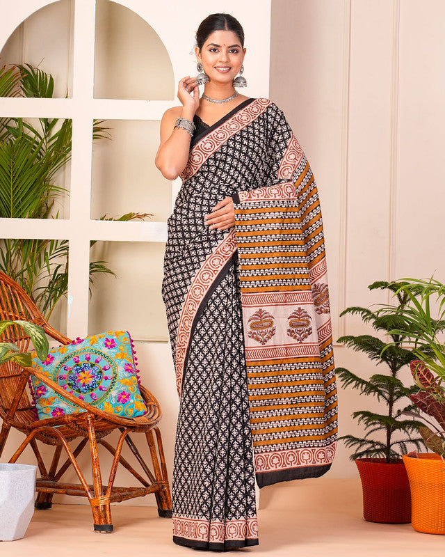 Premium Cotton Saree with Blouse Piece ( CS0408 )