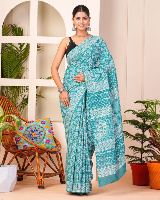 Premium Cotton Saree with Blouse Piece ( CS0413 )