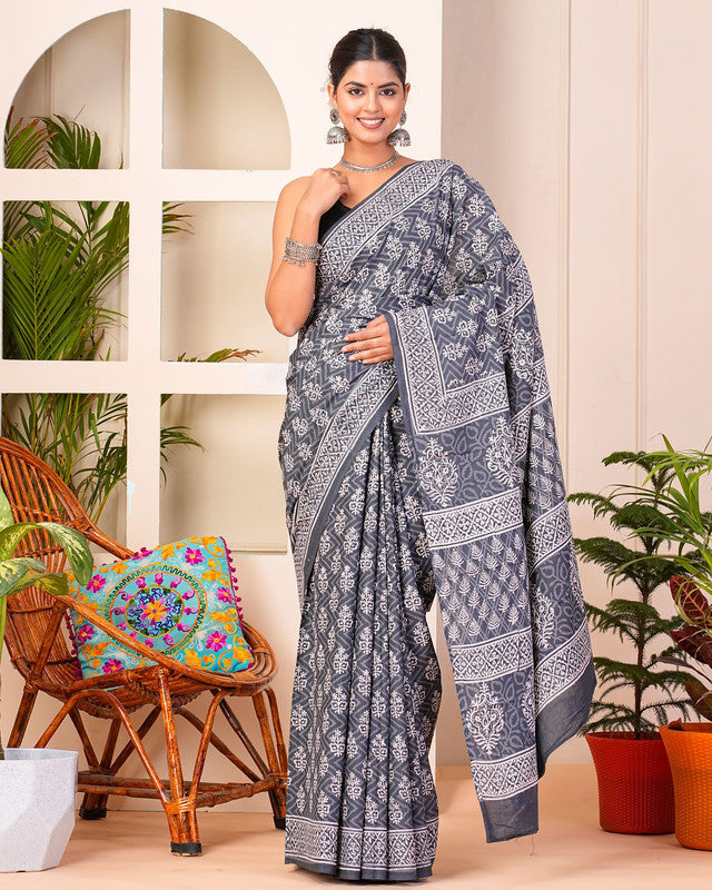 Premium Cotton Saree with Blouse Piece ( CS0416 )