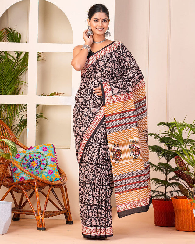Premium Cotton Saree with Blouse Piece ( CS0418 )