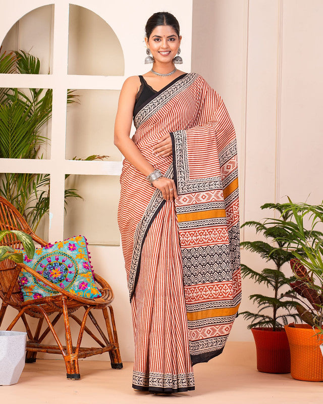 Premium Cotton Saree with Blouse Piece ( CS0420 )