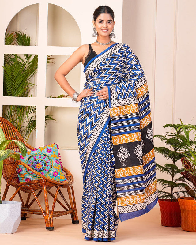 Premium Cotton Saree with Blouse Piece ( CS0422 )