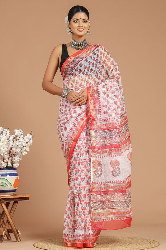 Premium Handwoven Kota Doria Saree ( KT1407 )