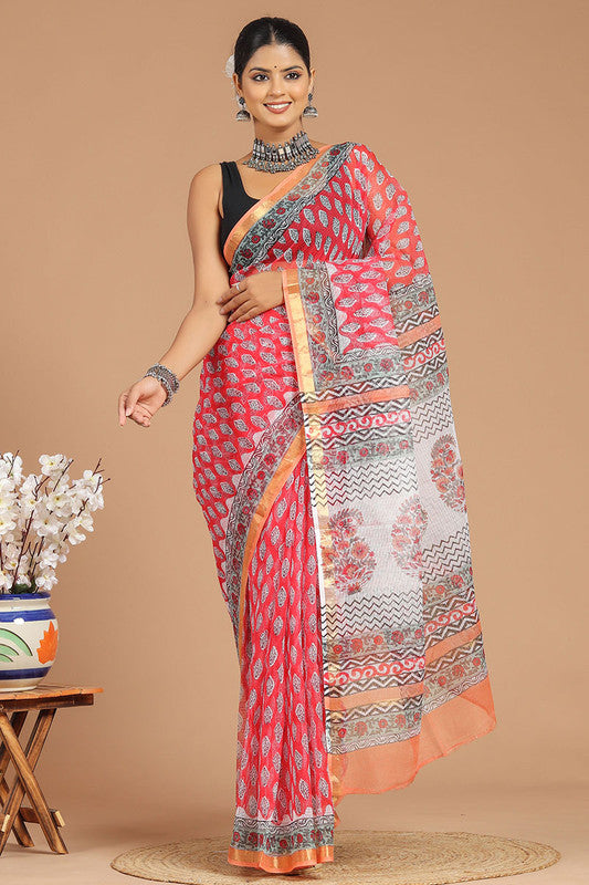Premium Handwoven Kota Doria Saree ( KT1409 )