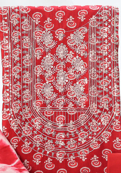 Sequence Work Cotton Suit Set with Maheshwari Silk Dupatta ( GK1932 )