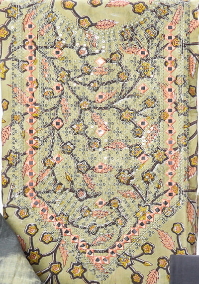 Sequence Work Cotton Suit Set with Maheshwari Silk Dupatta ( GK1933 )
