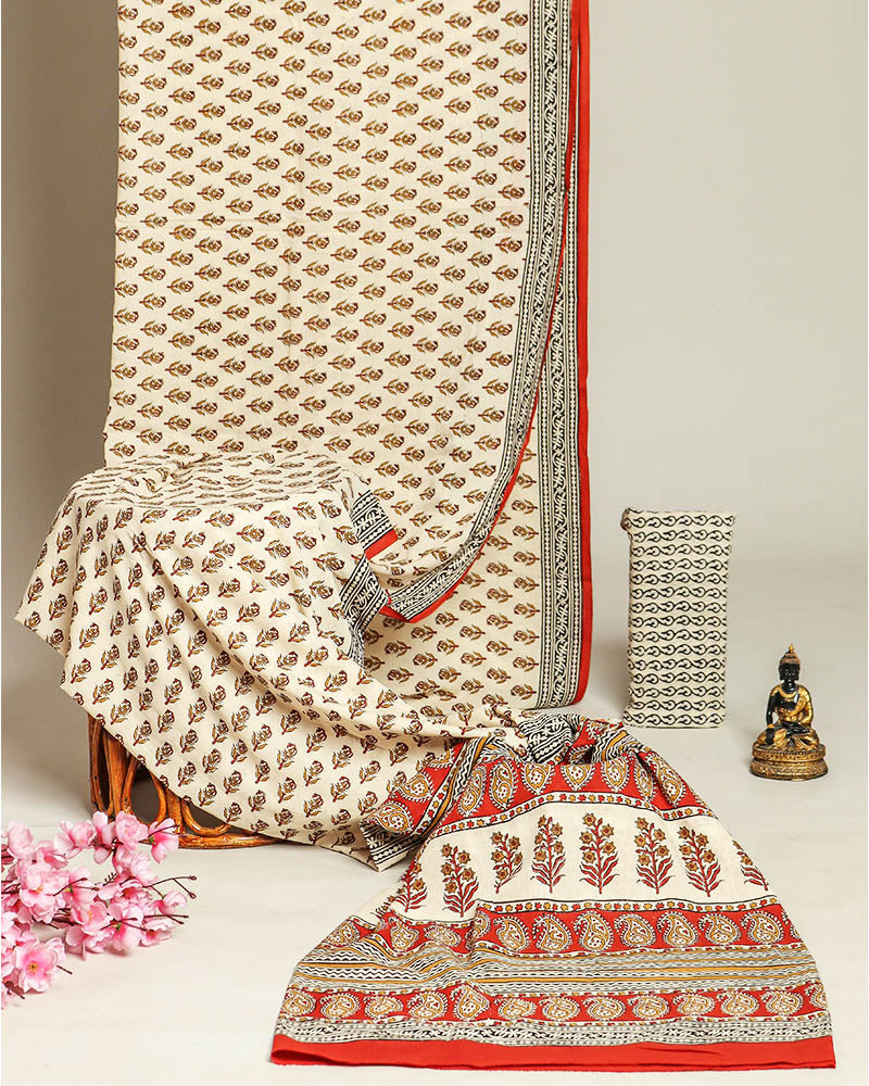 Premium Cotton Saree with Blouse Piece ( CS080806 )