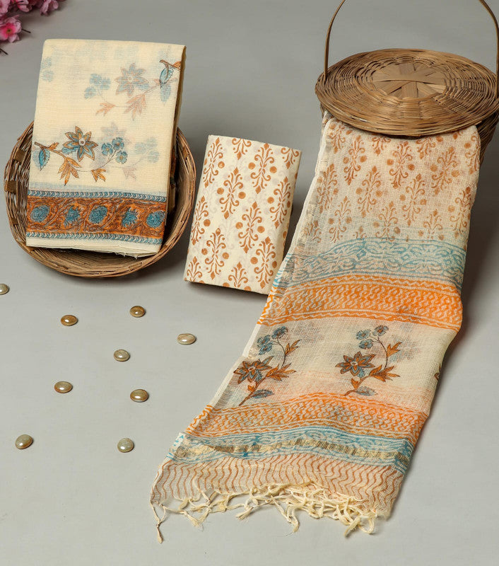 Traditional Block Print Kota Doria Suit Set ( KD2809 )