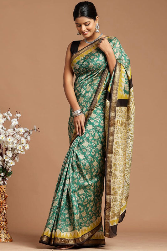 Maheshwari Silk Bagru Print Saree ( MS060406)